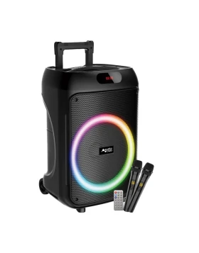 Φορητό ηχείο Bluetooth 300W 12''  με 2 ασύρματα μικρόφωνα, RGB φωτισμό, AUX, USB MOOV-DISCO12LED