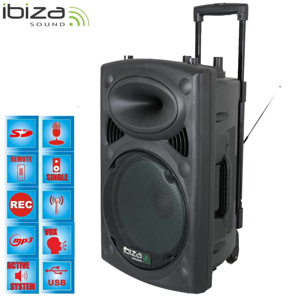 Φορητό Σύστημα Ibiza 500W PA με USB-MP3 & Bluetooth  PORT10VHF-BT