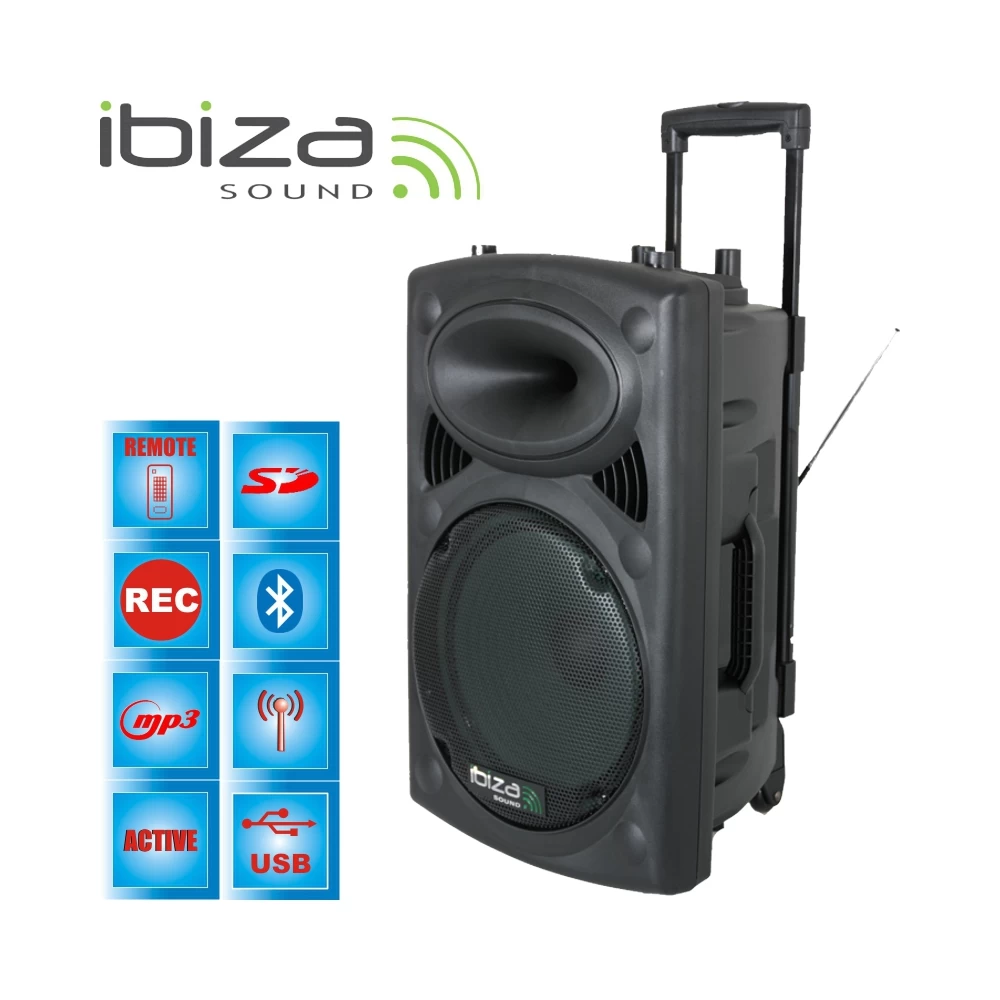 Φορητό Σύστημα  αυτόνομο Karaoke  Ibiza  700W PA με USB   PORT12VHF-BT