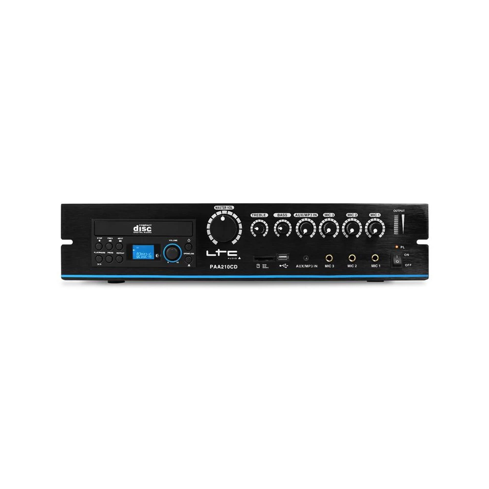 Ενισχυτής Μικροφώνου  100volt 150-210watt  Usd/Sd/Aux/Mp3  LTC PAA210DVD