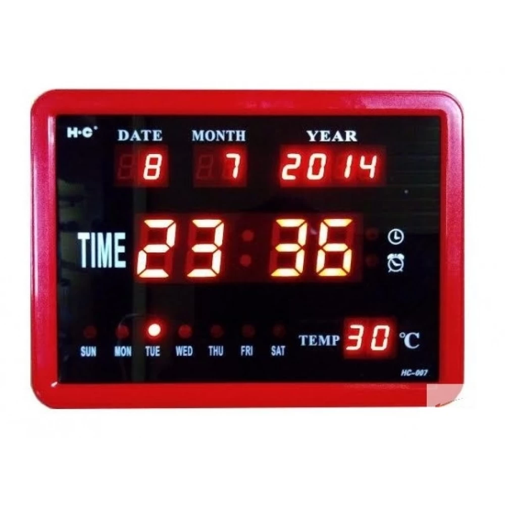 Ρολόι-Θερμόμετρο τοίχου Led  HC-007  