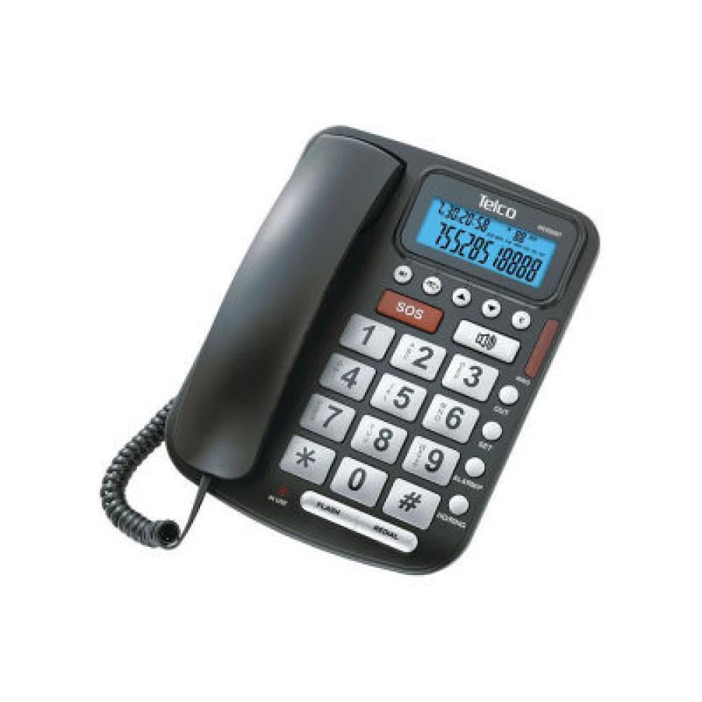 Τηλέφωνο σταθερό ηλικιωμένων Telco model 6207GCE Silver/Black