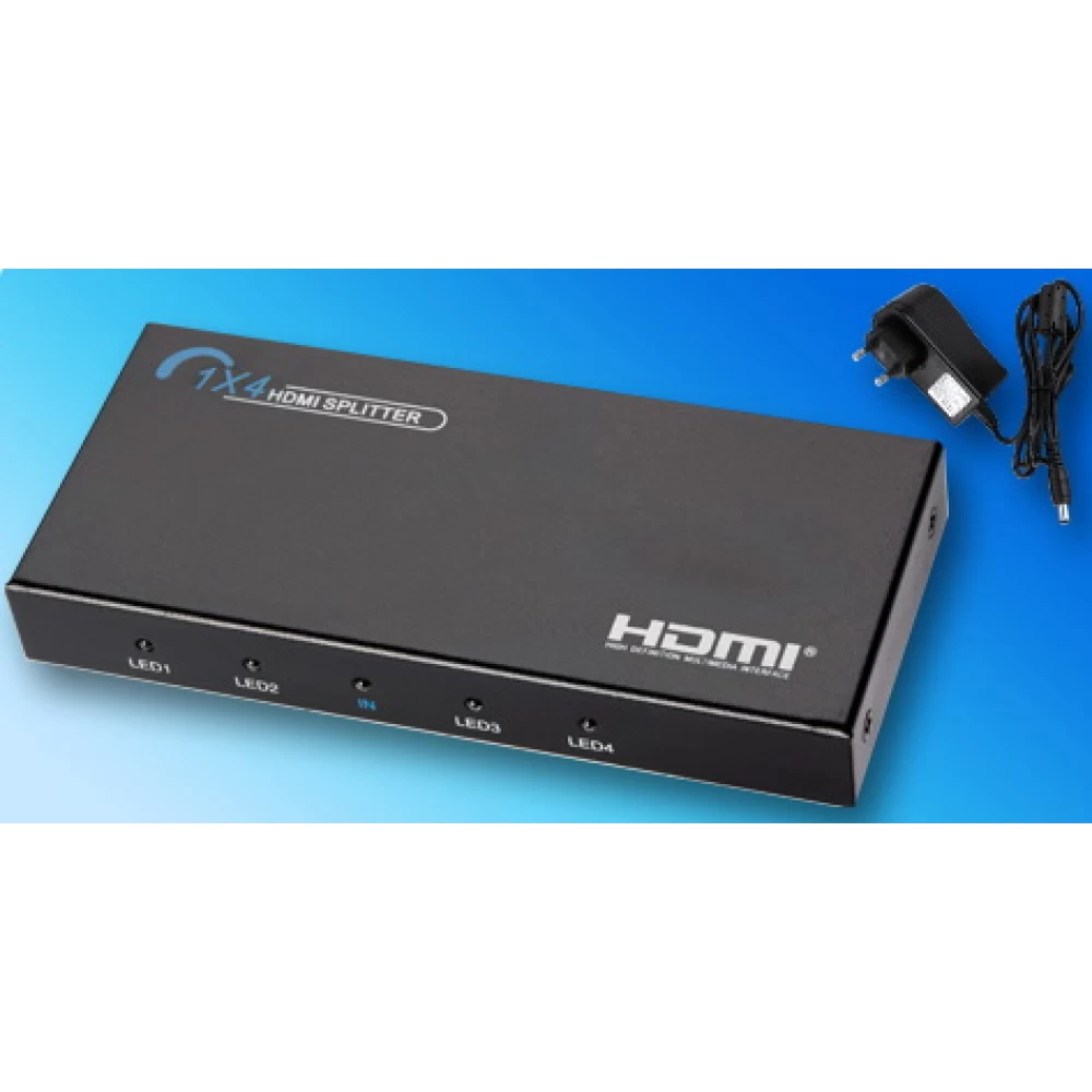 Hdmi splitter 1 Εισόδου - 4 Εξόδων Power Plus FullHD (1080p)3D PS104HD