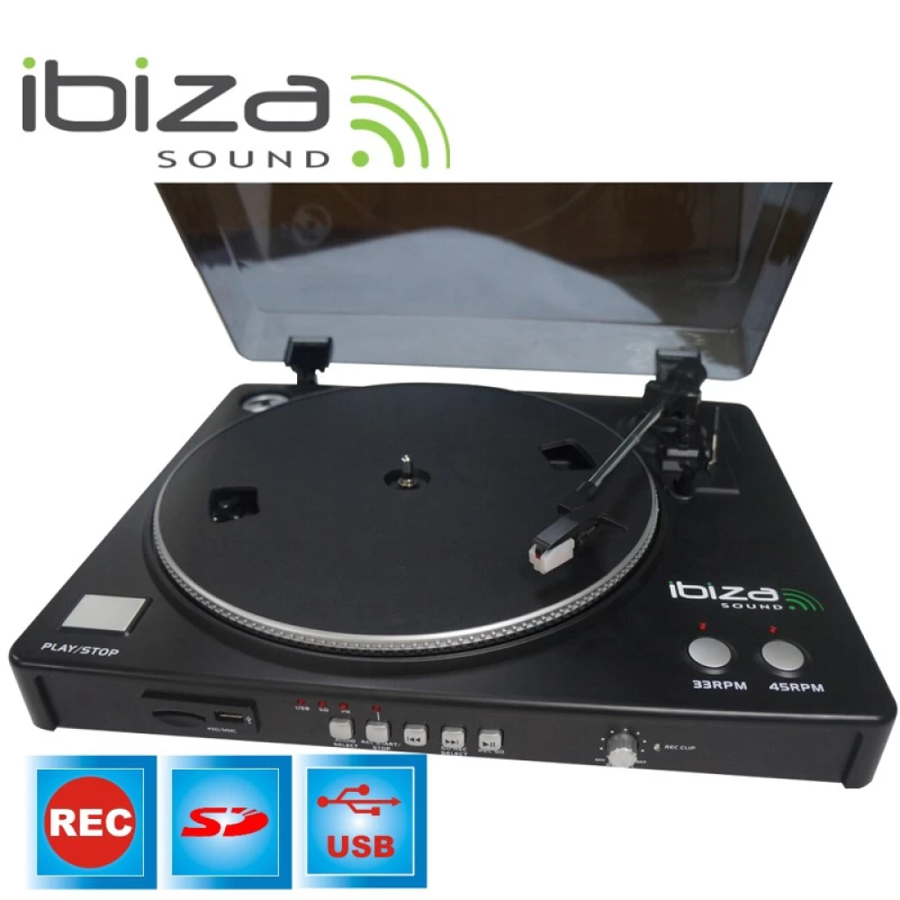 Πικαπ USB/SD belt-drive Ibiza LP300 