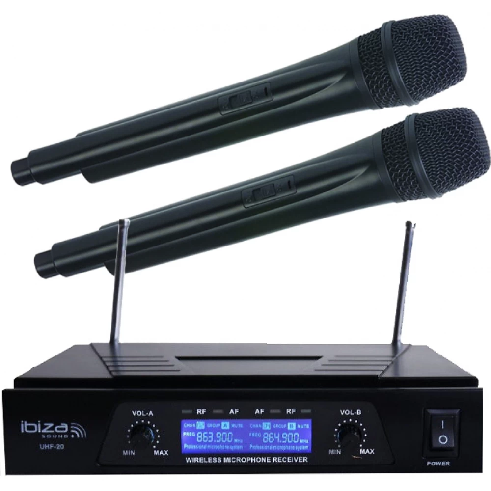 Ασύρματα 2  μικρόφωνα δυναμικά  Uhf Ibiza UHF20