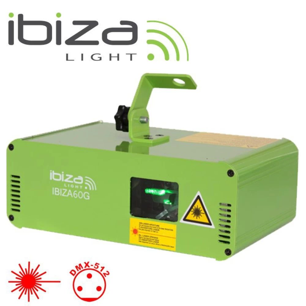 Φωτορυθμικό -Φωτιστικό Laser DMX 60mW Πράσινο Ibiza Light IBIZA60G