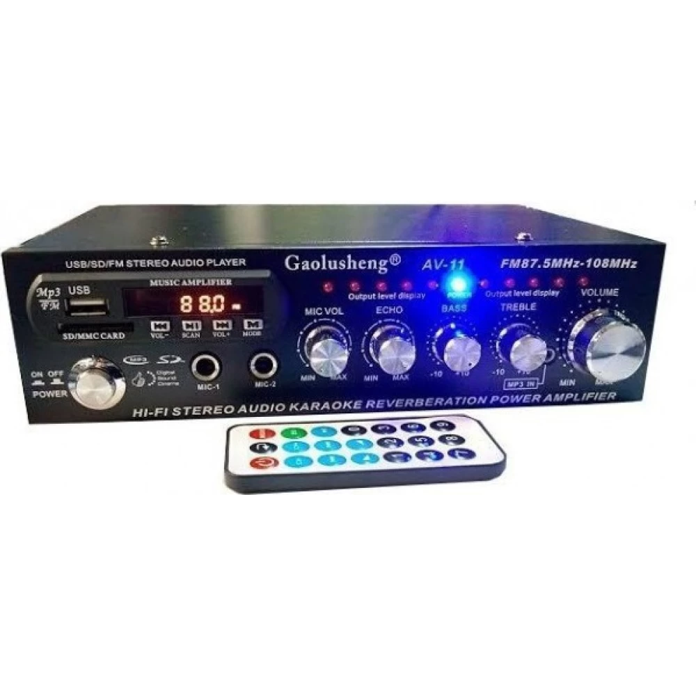 Ραδιοενισχυτής Stereo 2x30Watt Usb/SD Karaoke AV-11