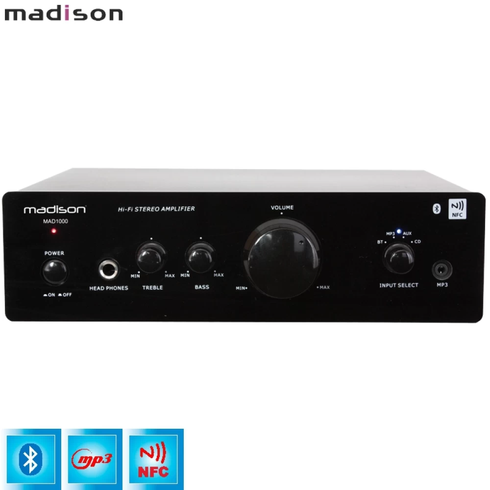 Ενισχυτής Hi-Fi Bluetooth NFC, 2 x 25W Madison (MAD1000)
