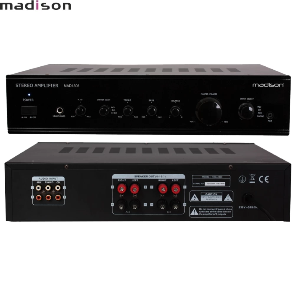Ενισχυτής 2x 100/180W Koda-Madison μαύρος MAD1305BK 