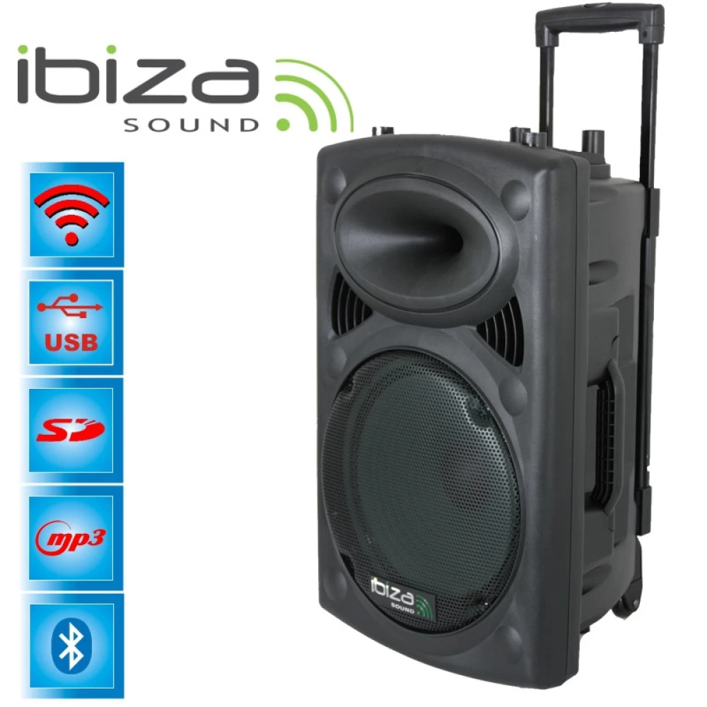 Φορητό Σύστημα αυτόνομο 200Watt Ibiza PA USB-MP3 & Bluetooth PORT8VHF-BT-BK