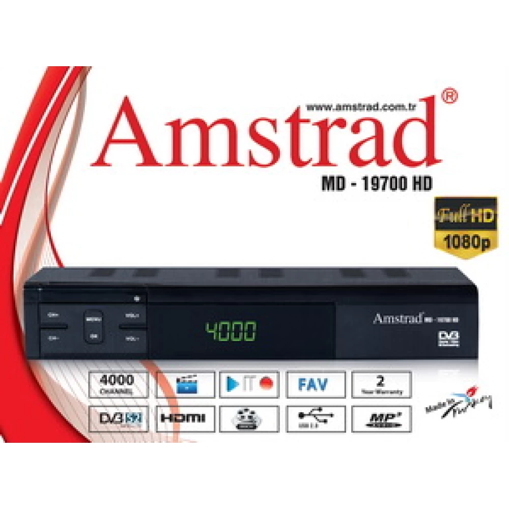 Δορυφορικός δέκτης υψηλης ευκρίνειας Free to air Amstrad MD-19700 HD