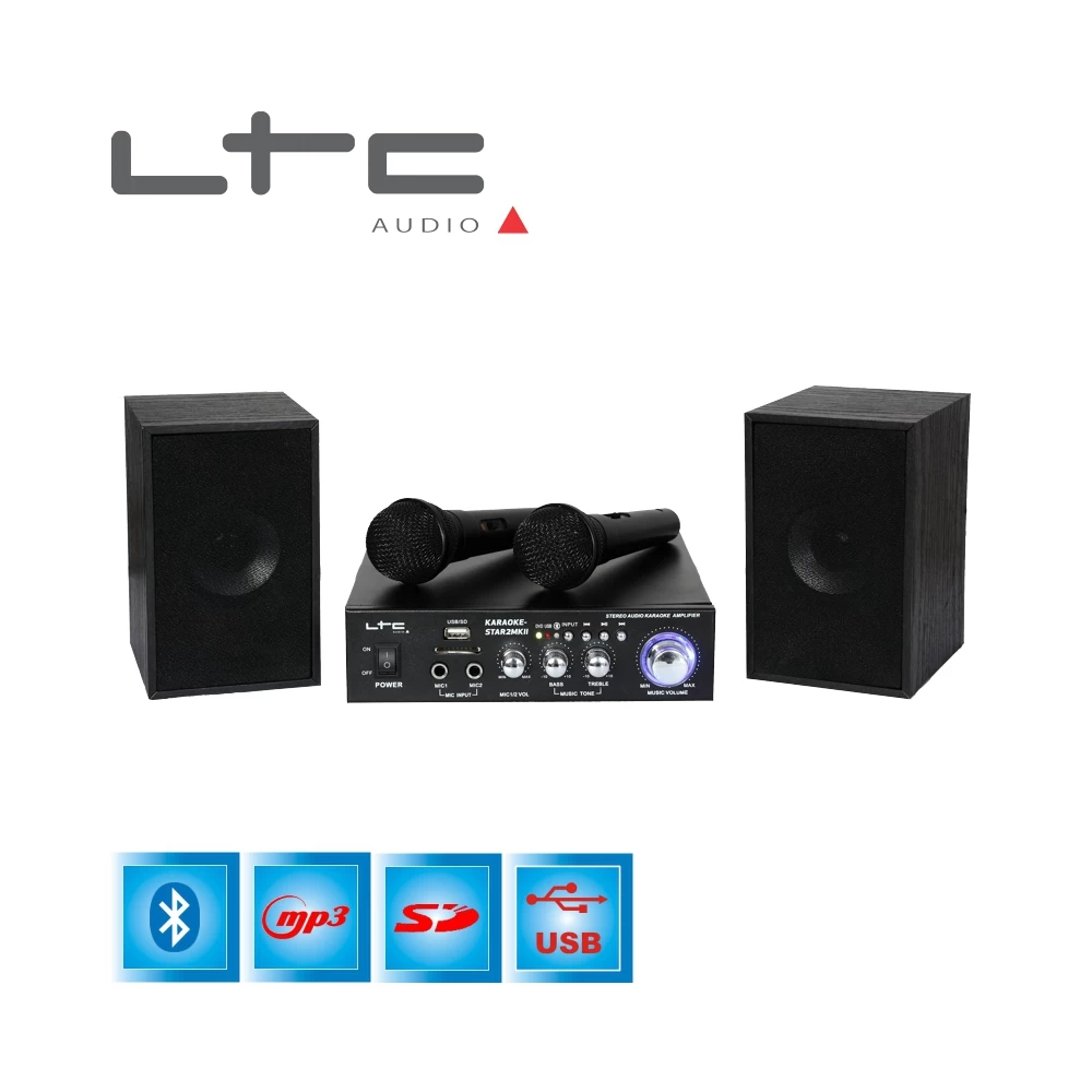 Σύστημα ενισχυτή & μικροφώνου 50Watt Karaoke USB-Bluetooth  LTC KARAOKE-STAR2MKII (KS22BT)