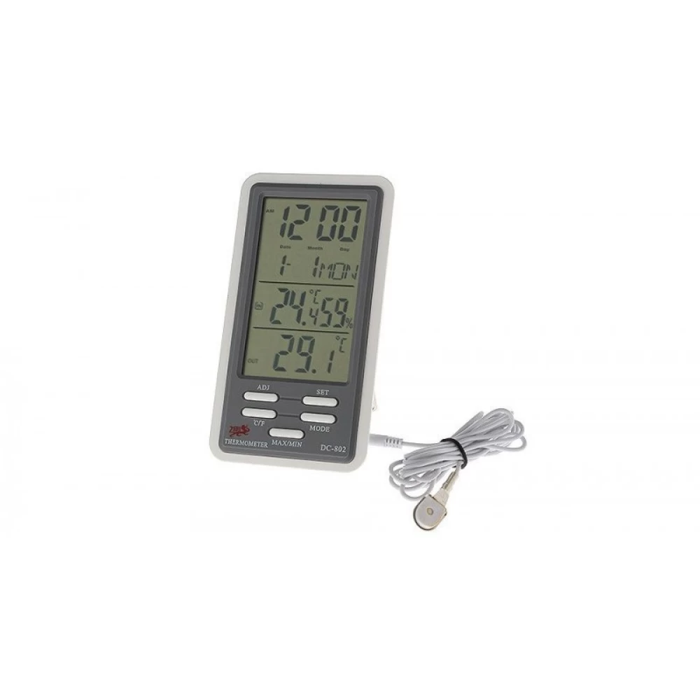 Θερμόμετρο-υγρόμετρο ψηφιακό με αισθητηρα ημέρας & ρολόι DC-802 