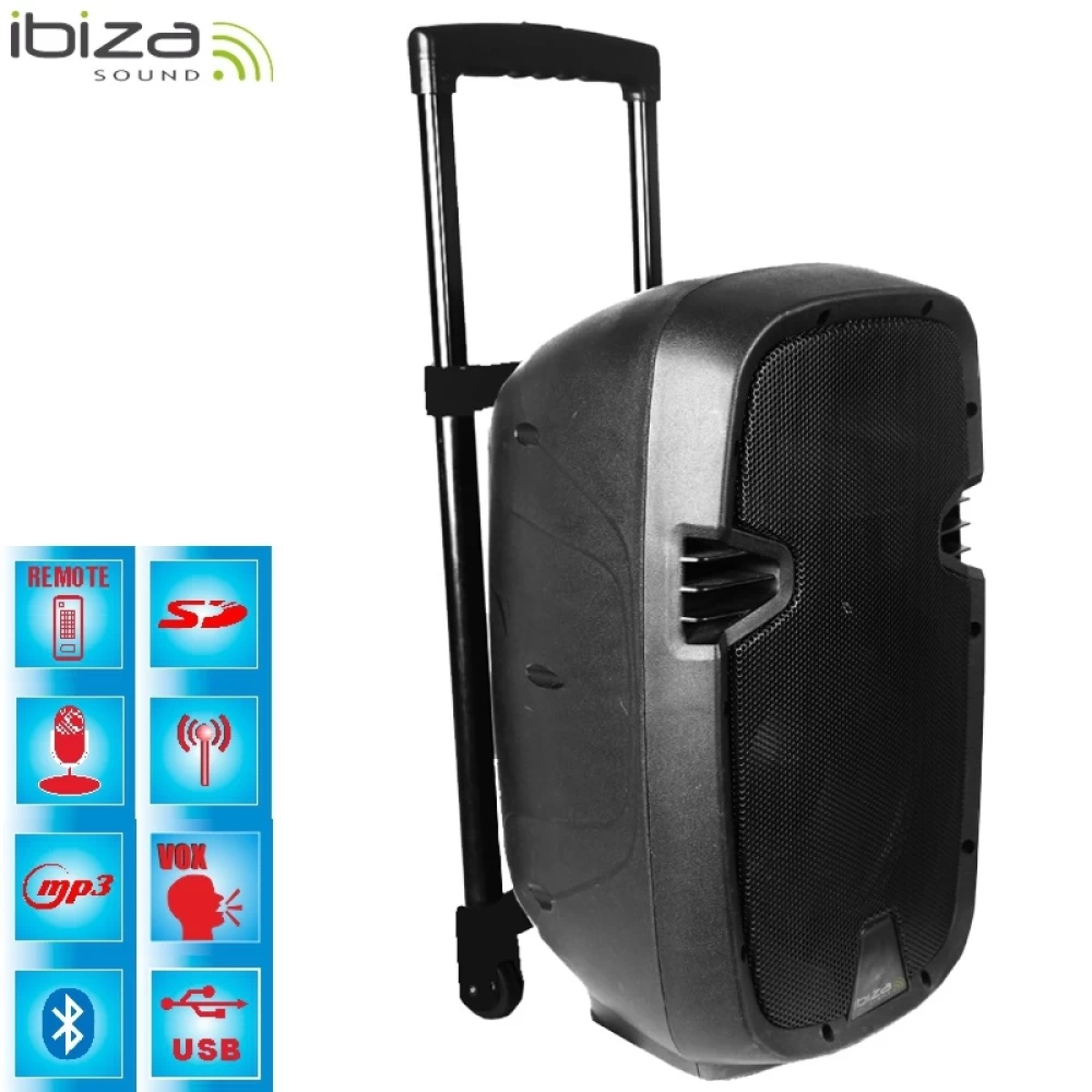 Φορητό Σύστημα αυτόνομο Karaoke  Ibiza 350W RMS PA USB-MP3 & Bluetooth HYBRID15VHF-BT