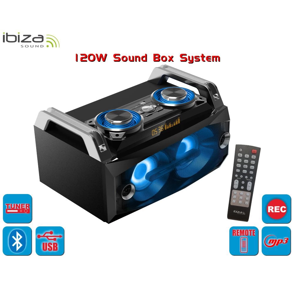 Φορητό σύστημα ήχου 120W Karaoke Ibiza Sound SPLBOX120 