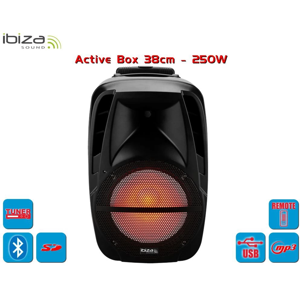 Ενεργό Ηχείο karaoke USB/SD & BLUETOOTH 15'' 500W Ibiza BTM15A-LED