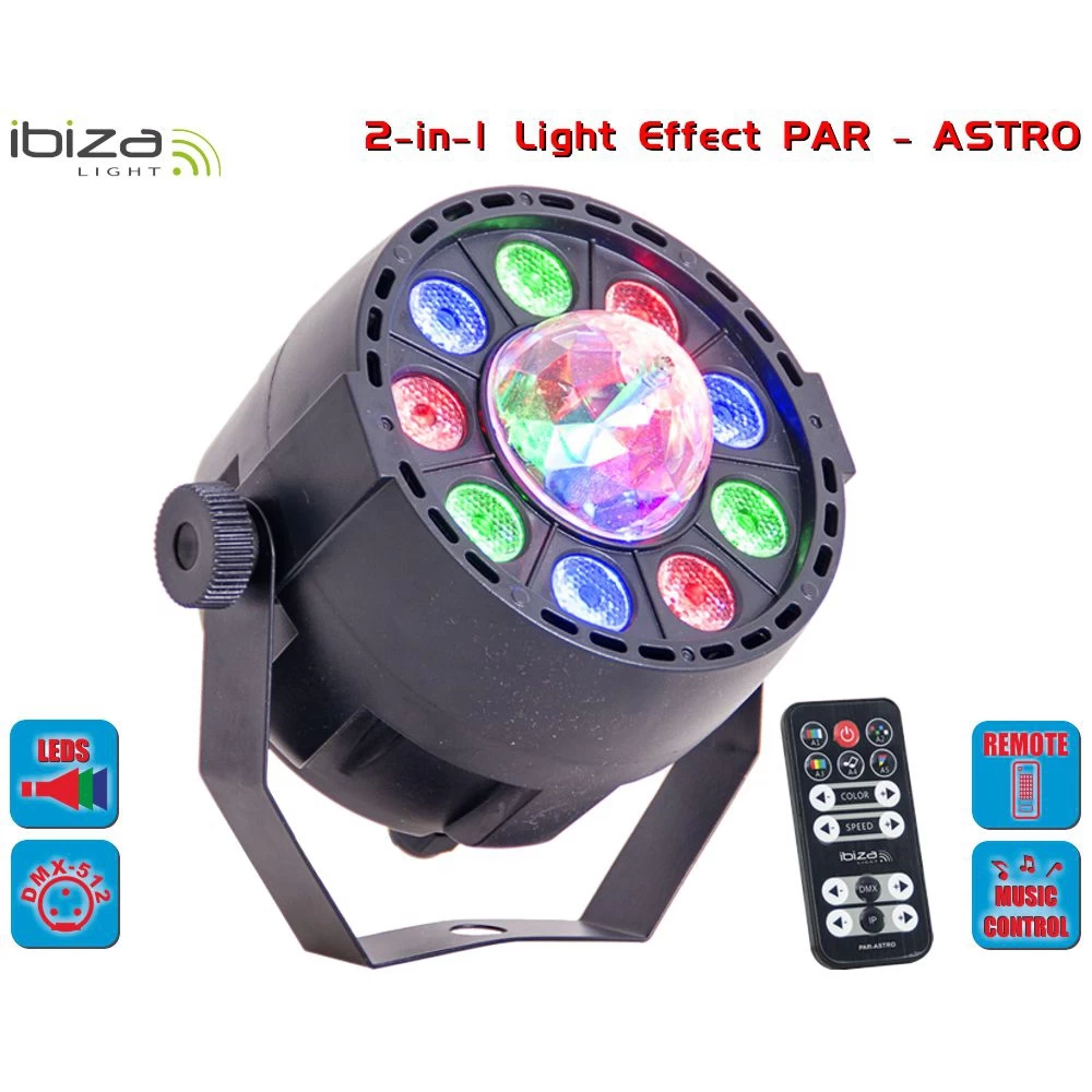 Φωτορυθμικό LED 12W 2 σε 1 PAR Ibiza Light PAR-ASTRO