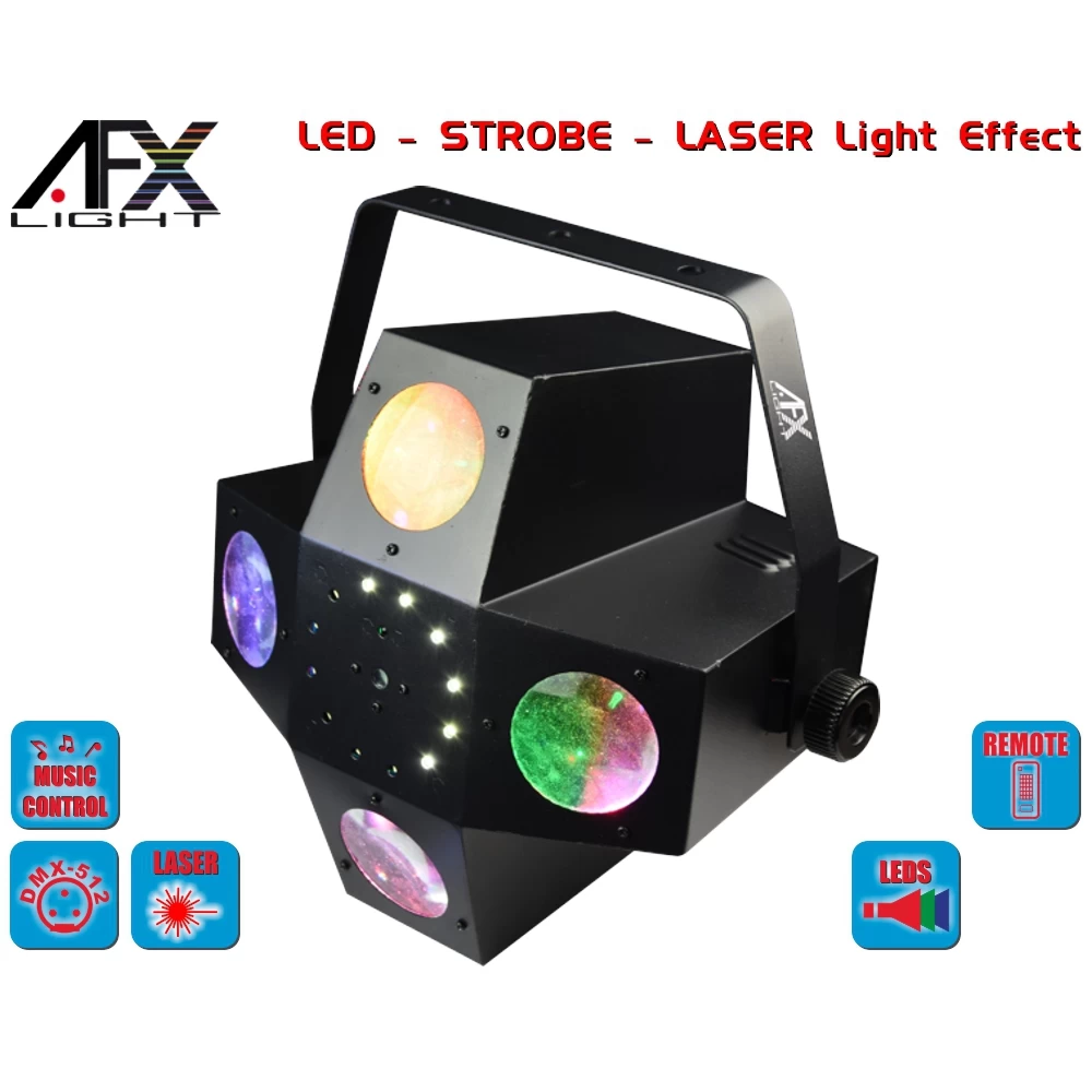 Φωτιστικό ελεγχόμενο με DMX   LED, STROBE και RG LASER COMET-FX