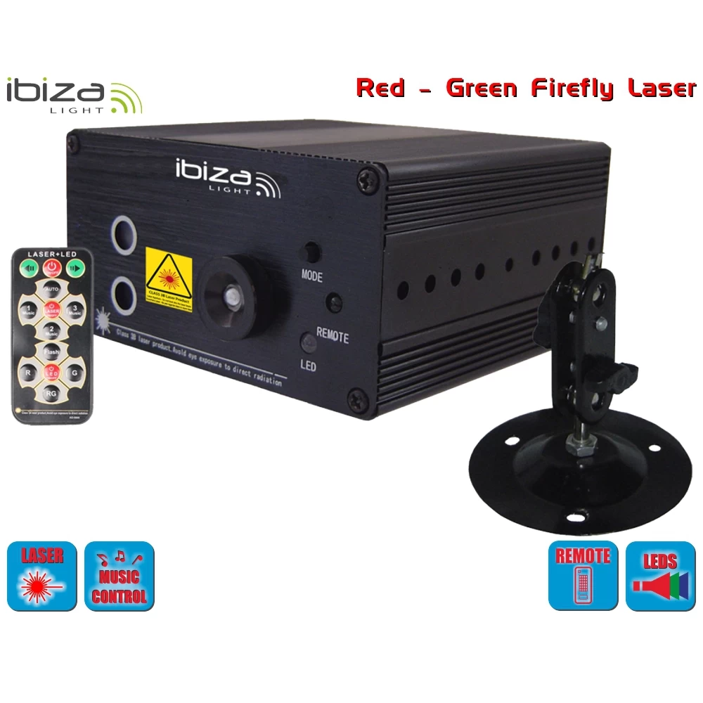 Φωτορυθμικό -Φωτιστικό Laser Κόκκινο & Πράσινο μίνι Firefly Laser με Λάμπα LED 3W Μπλε LAS160P-MKII