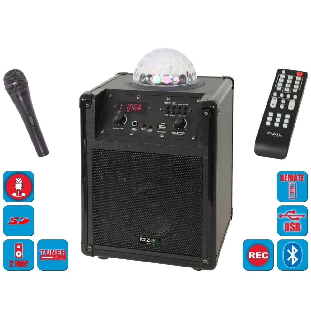 Φορητό Σύστημα αυτόνομο Karaoke 4.5'' Ibiza 60W USB-MP3 & Bluetooth KUBE60-BK 