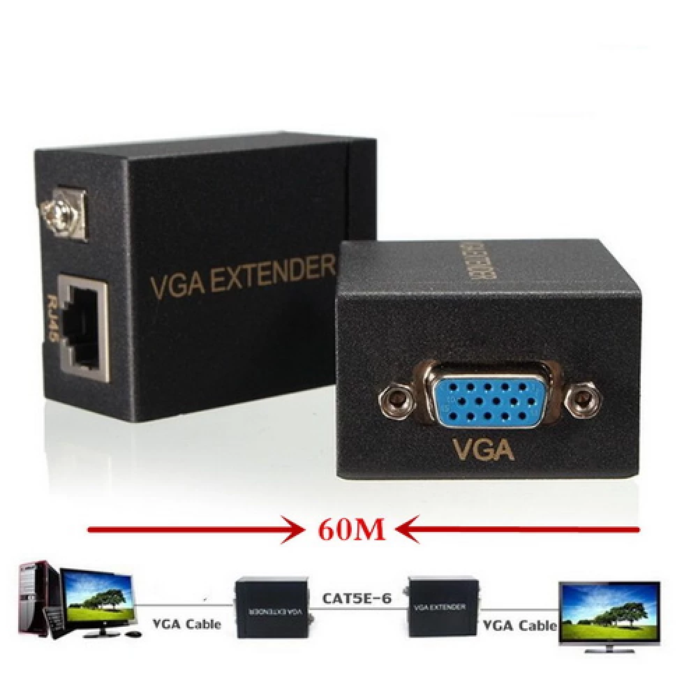 VGA Extender 60μ 1x UTP CAT5e/6 καλώδιο ANGA CVGA-60  PS-60