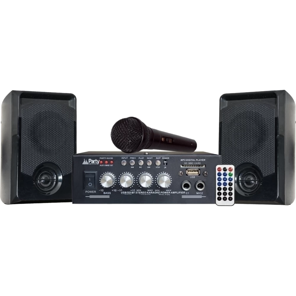 Σύστημα ενισχυτή & μικροφώνου 50Watt Karaoke USB-Bluetooth PARTY-KA100