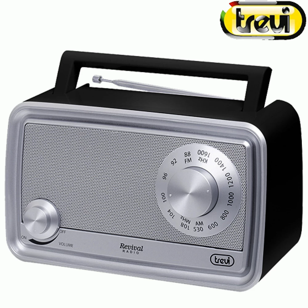 Ραδιόφωνο φορητό old fashioned, διζωνικό FM/AM μαύρο TREVI RA 770/B