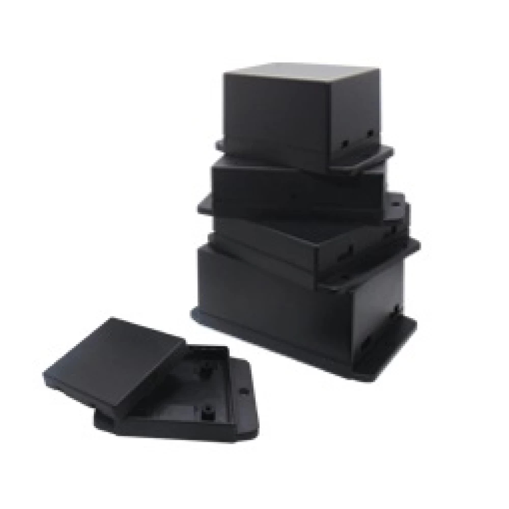 Κουτί κατασκευών ABS με βάσεις στήριξης 50X50.4X27 ΜΑΥΡΟ NUB505027BK GAI