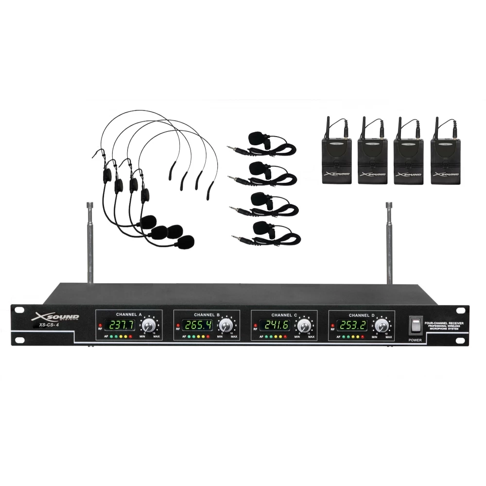 Σέτ 4 ασύρματα  δυναμικά μικρόφωνα Vhf XS-MP-4