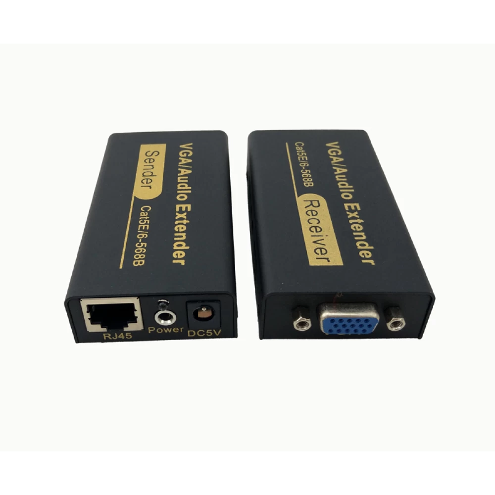 VGA Extender 100μ & audio 1x UTP CAT5e/6 καλώδιο ANGA S-GA100-2