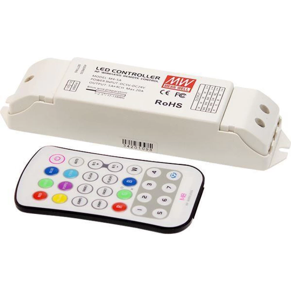 Controller led για ταινίες Mean Well 12-24V RF RFP-M8M4-5A