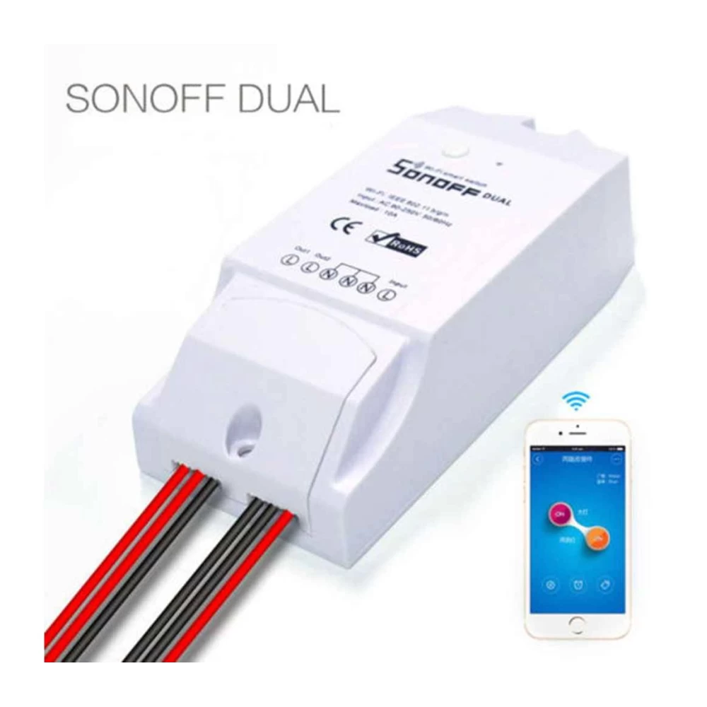 Τηλεχειρισμός 2 καναλιών 16A 90~ 250V Sonoff wifi 40.245