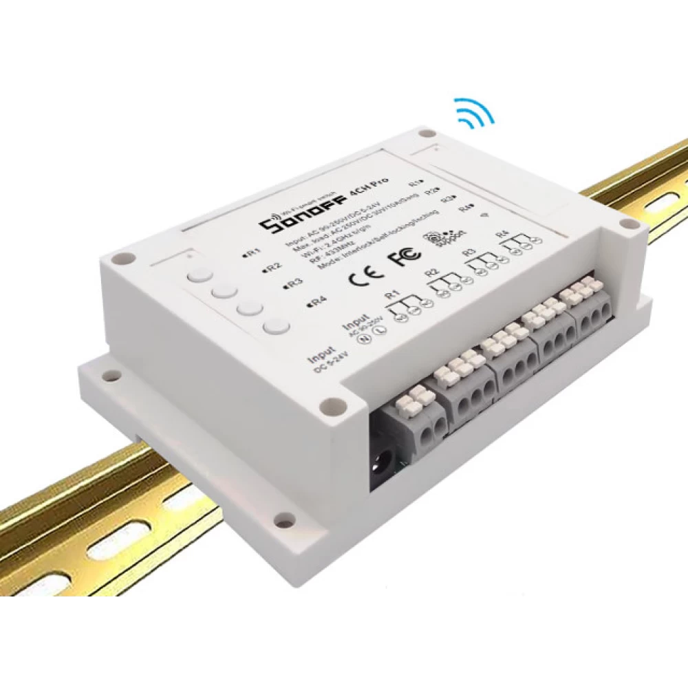 Τηλεχειρισμός 4 καναλιών 10amp 90V - 250V Sonoff wifi 6.859