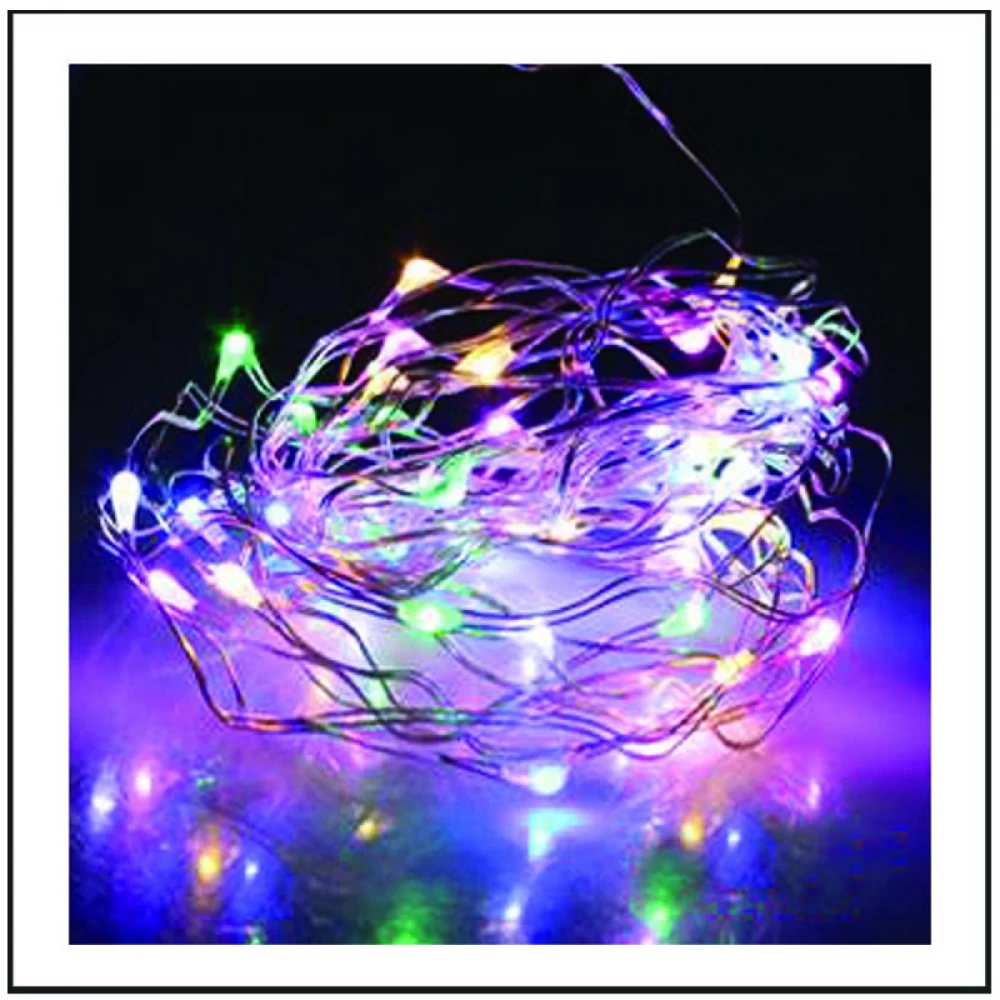 Χριστουγεννιάτικα φωτάκια 50 LED  μπαταρίας πολύχρωμα RGB-50