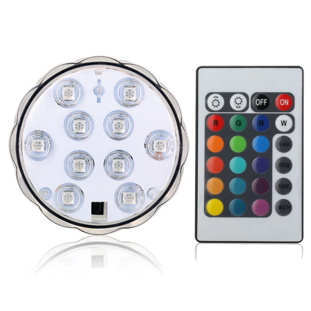 Στεγανό φωτιστικό RGB τηλεχειριζόμενο 10 Led s-l1600