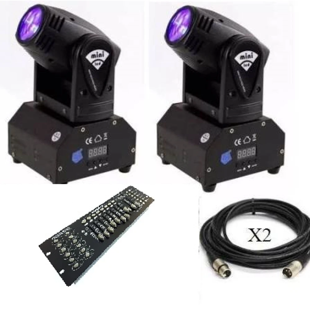 Πακέτο φωτισμού DMX Led 2 ρομποτικές κεφαλες και κονσόλα LHGS32W-LC12
