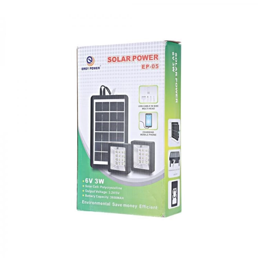 Σύστημα Ηλιακής Ενέργειας & φορτιστής Usb 3W / 6V EP-05