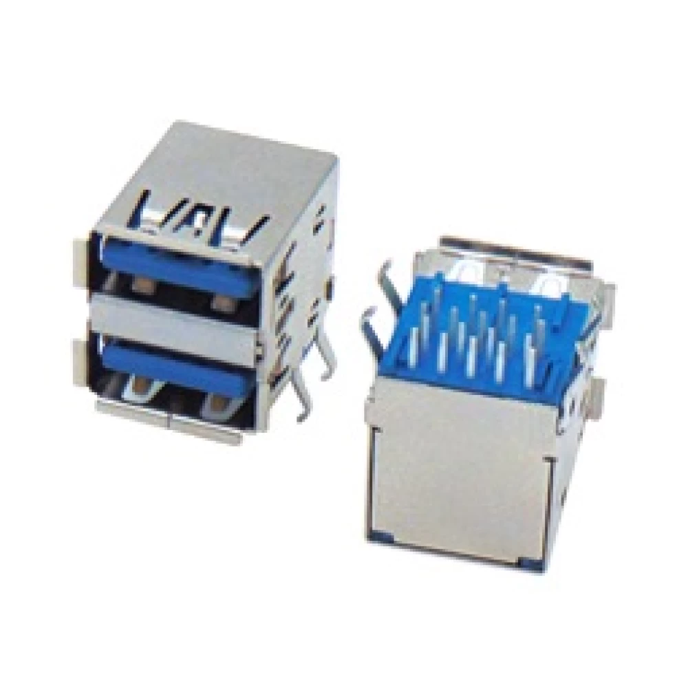 USB υποδοχή connector 3.0 TYPE A διπλό Θηλυκο PCB BUSB-A2D108F-0L18N-W CZT