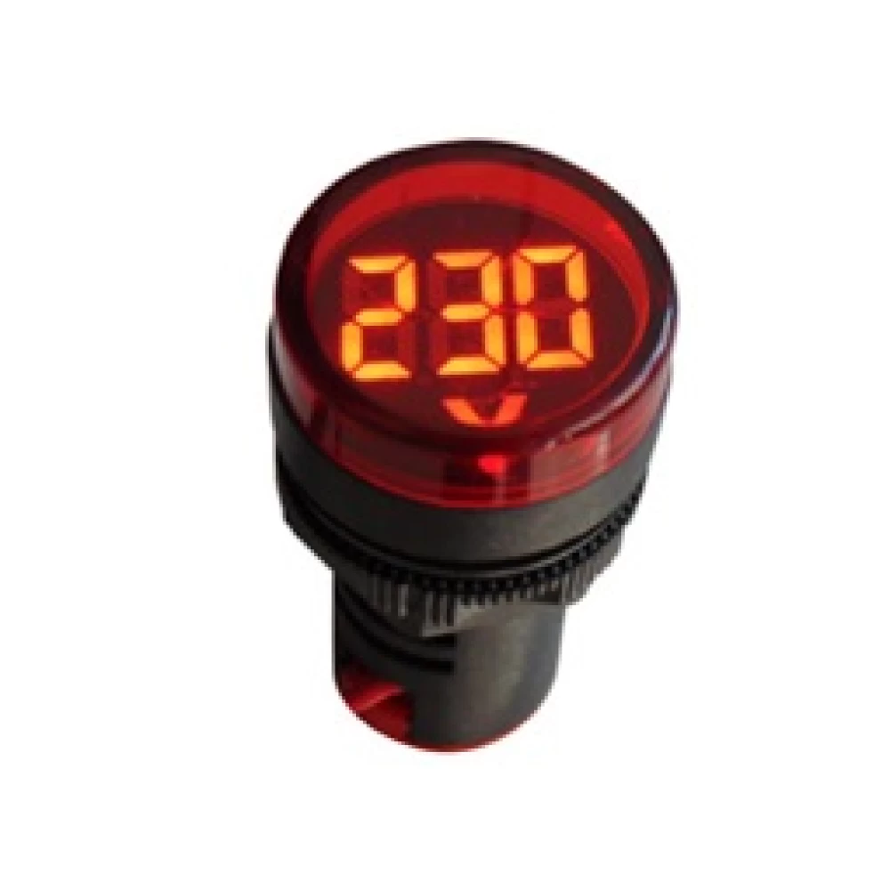 Βoλτόμετρο πίνακος ψηφιακό βιδωτό Φ22 με LED κόκκινο AC AD22-22DSV