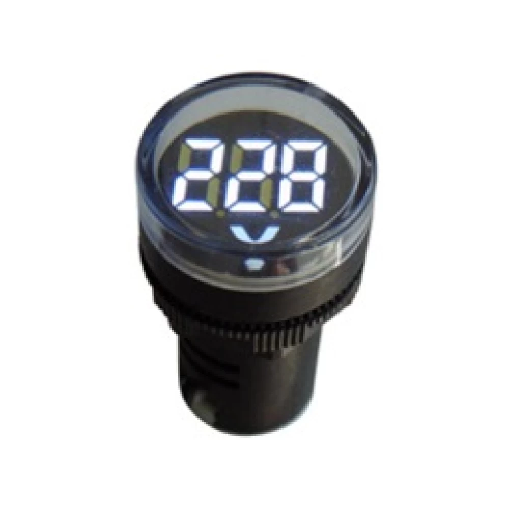 Βoλτόμετρο πίνακος ψηφιακό βιδωτό Φ22 με LED λευκό AC AD22-22DSV