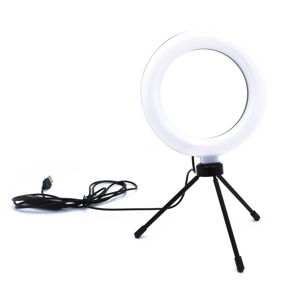 Επαγγελματικό Φωτογραφικό Φωτιστικό Δαχτυλίδι Ring Lamp Light LED USB 16cm με 3 Χρώματα Φωτισμού, Dimmer & Τρίποδο  