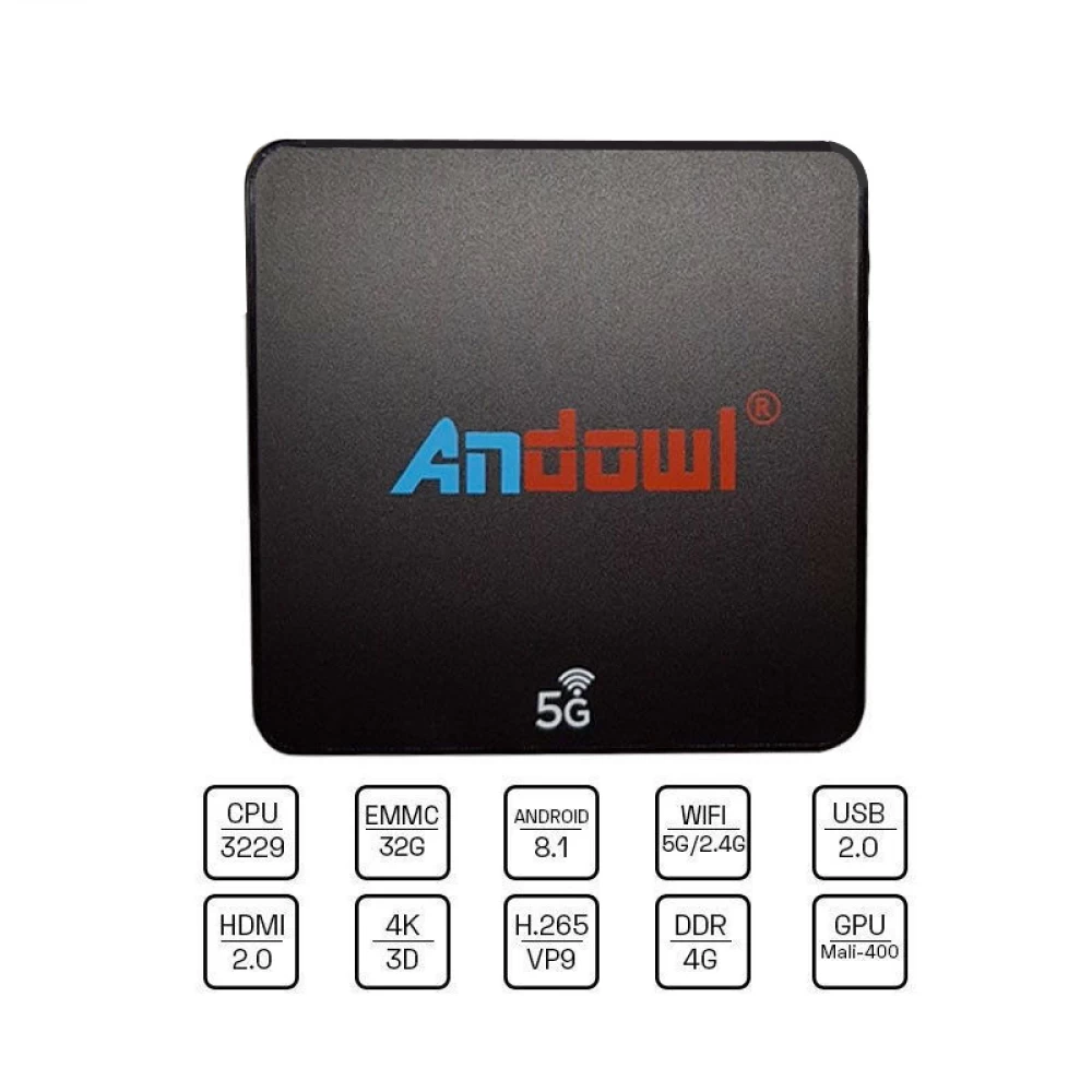 Δέκτης IPTV Andowl Android TV Box  4K 5G ANDROID 8.1 4GB/ 32GB  Q-M6 (MQ-8)