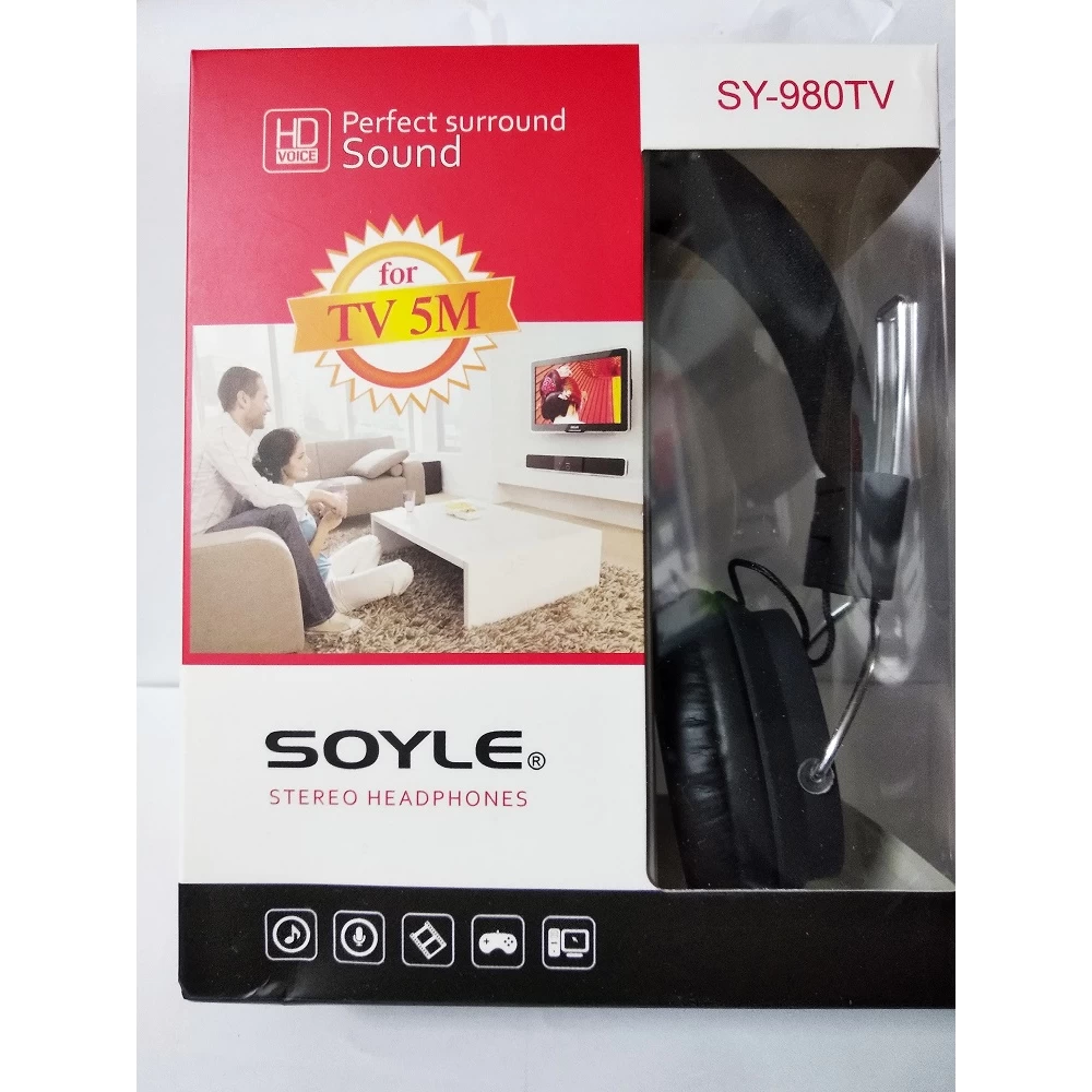 Ακουστικά τηλεόρασης με καλώδιο 5m  Soyle SY-980TV