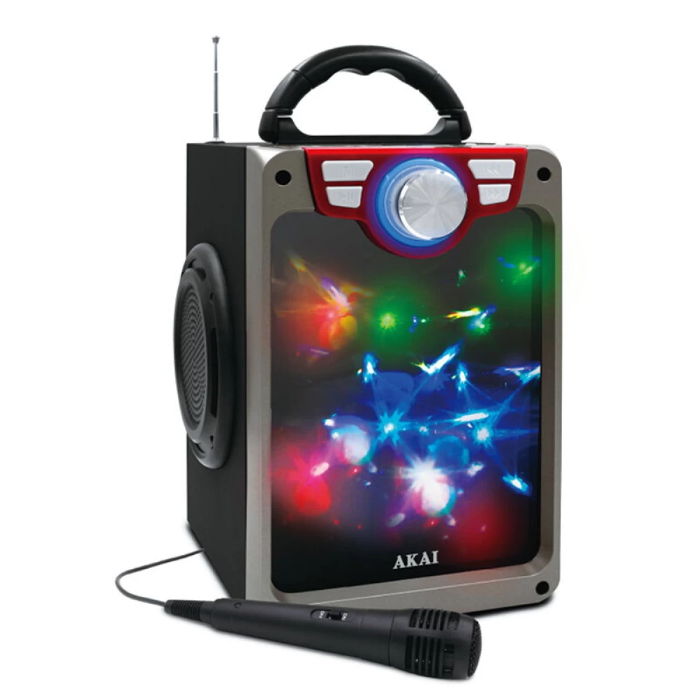 Φορητό ηχείο Bluetooth karaoke με LED, μικρόφωνο, FM, USB και Aux-In  6 W Akai CEU7300-BT