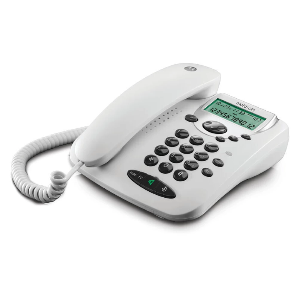  Λευκό Ενσύρματο τηλέφωνο με οθόνη Motorola CT2W
