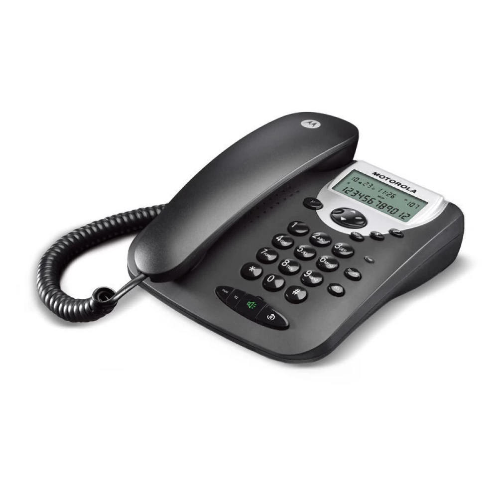 Μαύρο Ενσύρματο τηλέφωνο με οθόνη Motorola CT2 