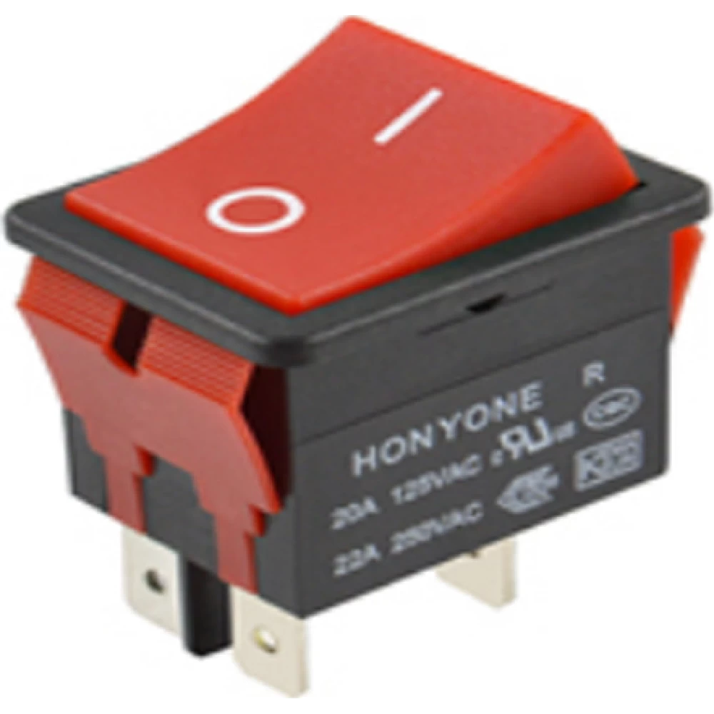 Διακόπτης rocker αδιάβροχος 4P Χ/Λ ON-OFF 22A/250V IP65 μαύρο LR210 HNO 