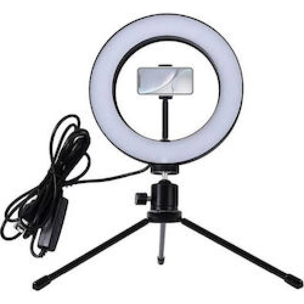 Επαγγελματικό Φωτογραφικό Φωτιστικό Δαχτυλίδι Ring Lamp Light LED USB 26cm RGB Dimmer & Τρίποδο