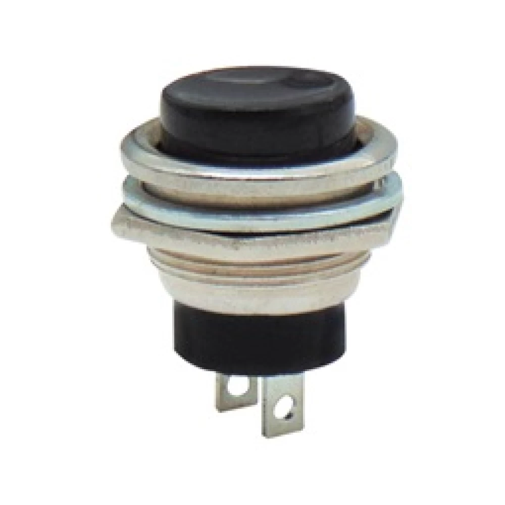Μπουτόν PUSH On Φ16 2A/250VAC μαύρο PBS-26B LZ