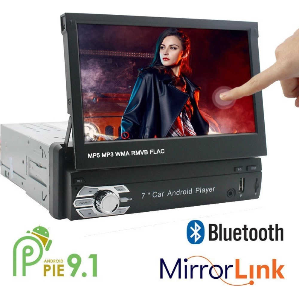 Ηχοσύστημα Multimedia android 9.1 mirrolink 1 din Οθόνη 7'' Bluetooth/Usb 9601A